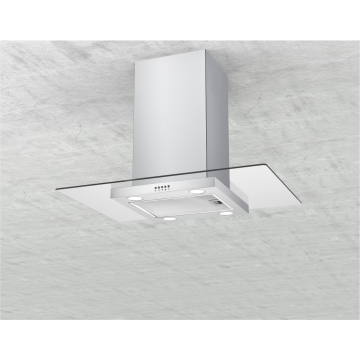 90 cm traditionelle Flat Glass Island Hood 801